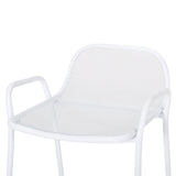 Baltimore Outdoor Modern Iron Barstool, Matte White Noble House