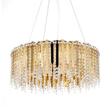 Bethel Gold Chandelier in Stainless Steel & Crystal