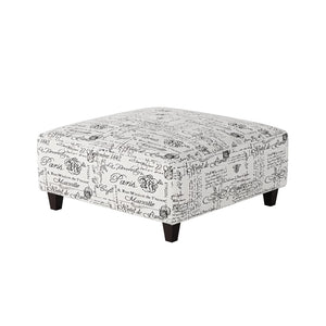 Fusion 109-C Transitional Cocktail Ottoman 109-C Francaise Ebony 38" Square Cocktail Ottoman