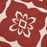 Tallevast Outdoor 7'10" x 10' Trellis Area Rug, Red and Ivory Noble House