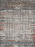Nourison Rustic Textures RUS12 Painterly Machine Made Power-loomed Indoor Area Rug Grey/Multi 7'10" x 10'6" 99446799135