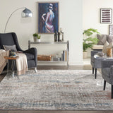 Nourison Rustic Textures RUS14 Painterly Machine Made Power-loomed Indoor Area Rug Light Grey Multi 9'3" x 12'9" 99446799302