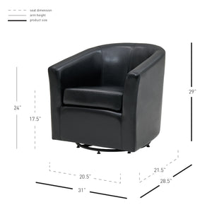 Hayden 360-Degree Swivel Tub Chair – Luxurious Bonded Leather, Sturdy Construction, Fully Assembled