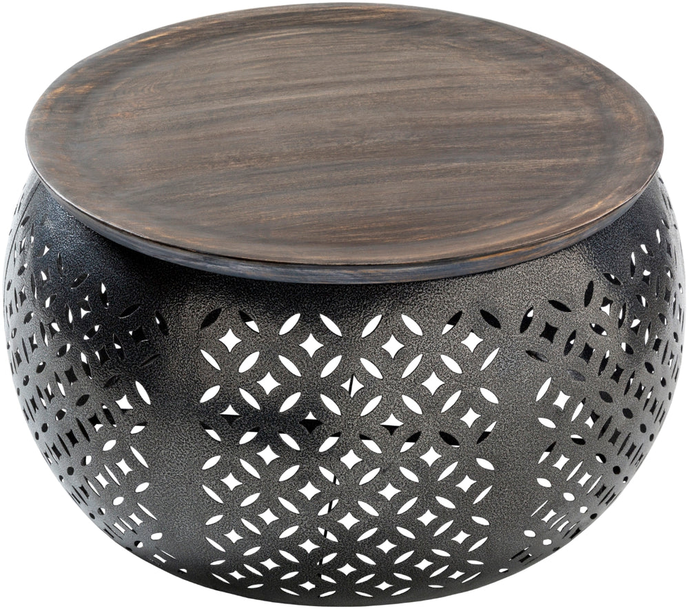 Jaali JLI-003 Global Wood, Metal Coffee Table JLI-003  Wood, Metal 17"H x 27"W x 27"D