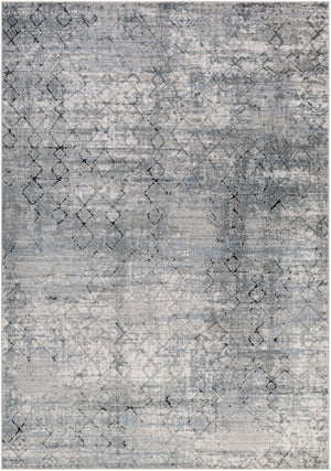 Jolie JLO-2313 Traditional Polypropylene, Polyester Rug JLO2313-912 Medium Gray, Light Gray, Ivory, Charcoal, Dark Blue, Black 90% Polypropylene, 10% Polyester 9' x 12'