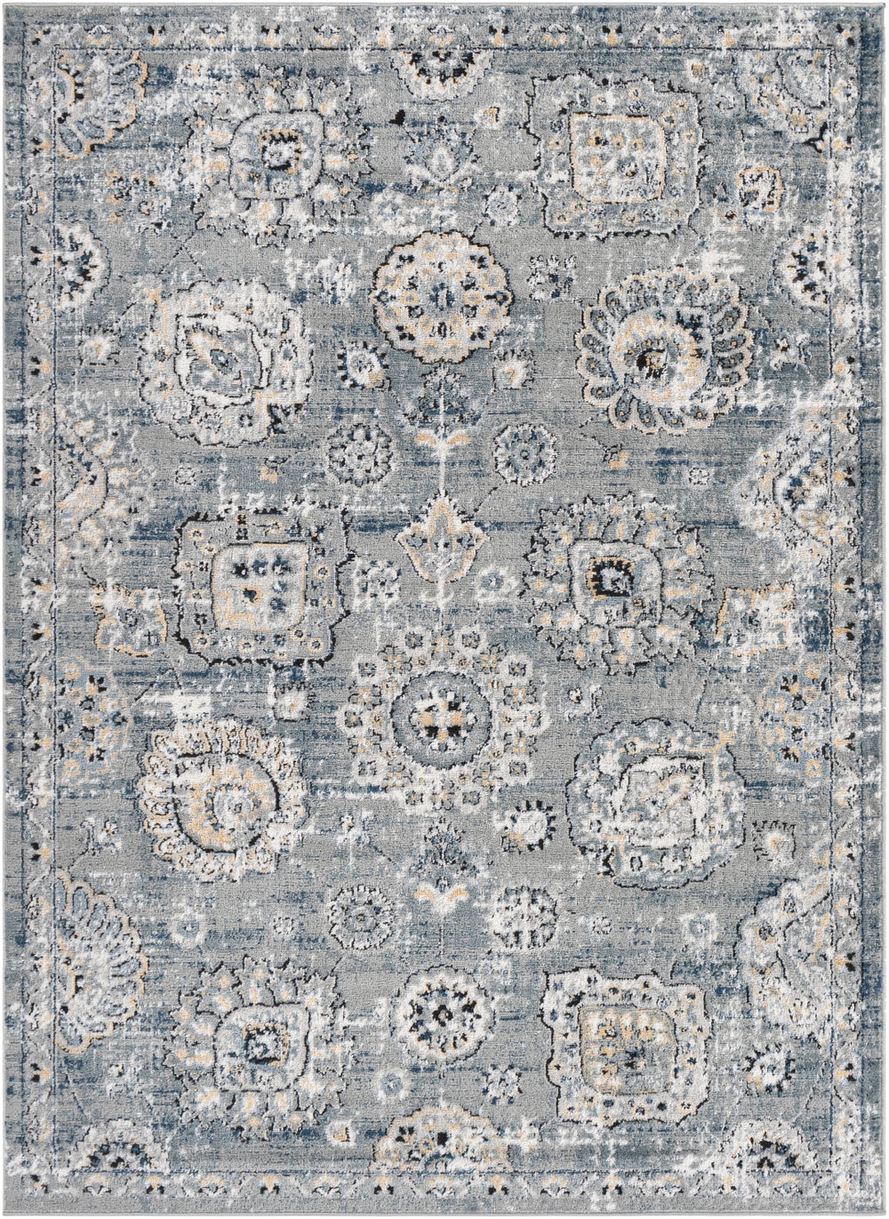 Jolie JLO-2323 Traditional Polypropylene, Polyester Rug JLO2323-912 Medium Gray, Light Gray, Silver Gray, Charcoal, Beige, Black, Navy, Ivory, Tan 90% Polypropylene, 10% Polyester 9' x 12'