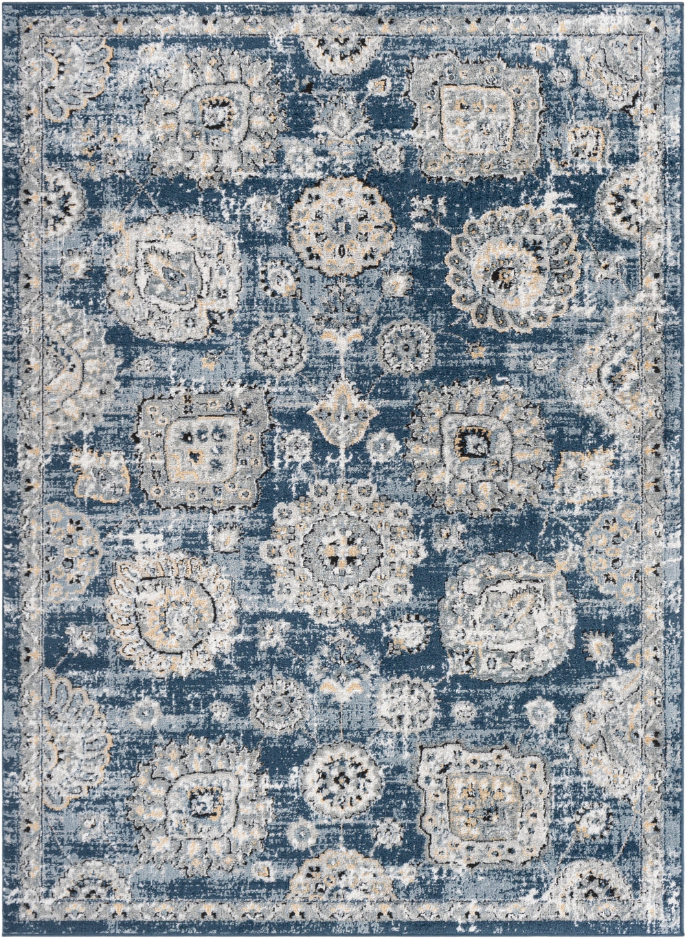 Jolie JLO-2324 Traditional Polypropylene, Polyester Rug JLO2324-912 Navy, Medium Gray, Light Gray, Silver Gray, Tan, Beige, Ivory, Black, Charcoal 90% Polypropylene, 10% Polyester 9' x 12'