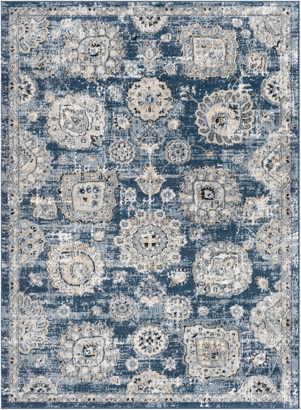 Jolie JLO-2324 Traditional Polypropylene, Polyester Rug JLO2324-912 Navy, Medium Gray, Light Gray, Silver Gray, Tan, Beige, Ivory, Black, Charcoal 90% Polypropylene, 10% Polyester 9' x 12'