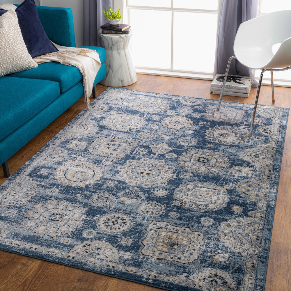Jolie JLO-2324 Traditional Polypropylene, Polyester Rug JLO2324-912 Navy, Medium Gray, Light Gray, Silver Gray, Tan, Beige, Ivory, Black, Charcoal 90% Polypropylene, 10% Polyester 9' x 12'