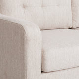 Reynard Tufted Fabric 3 Seater Sofa, Beige and Espresso Noble House