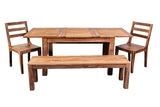 Porter Designs Urban Solid Sheesham Wood 52" - 76" Butterfly Extension Contemporary Dining Table Natural 07-117-01-1126