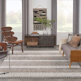 Nourison Asilah ASI02 Bohemian Machine Made Power-loomed Indoor only Area Rug Mocha/Ivory 9' x 12'2" 99446888808