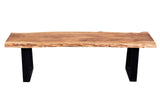 Porter Designs Manzanita Live Edge Solid Acacia Wood Natural Dining Bench Natural 07-196-13-BN58T-KIT