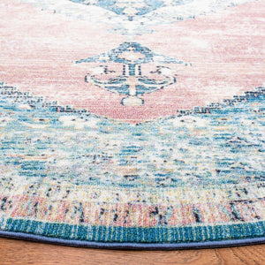 Journey 147 Transitional Power Loomed 100% Polyamide Rug Blue / Pink
