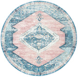 Journey 147 Transitional Power Loomed 100% Polyamide Rug Blue / Pink
