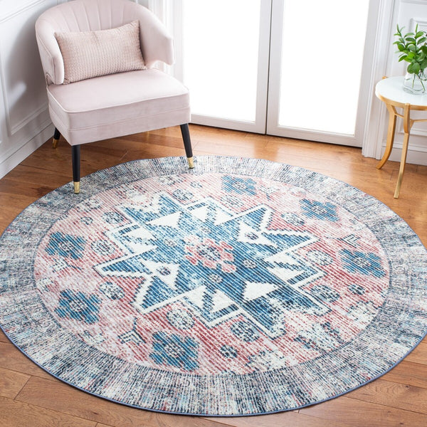 Journey 148 Transitional Power Loomed 100% Polyamide Rug Pink / Blue