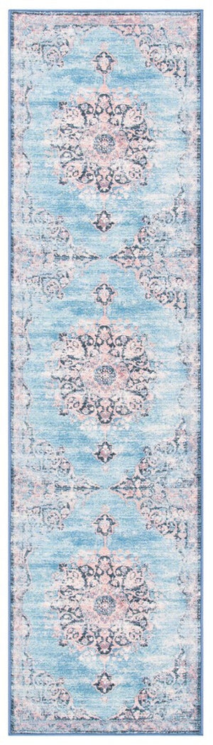 Journey 152 Transitional Power Loomed 100% Polyamide Rug Turquoise / Pink