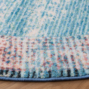 Journey 152 Transitional Power Loomed 100% Polyamide Rug Turquoise / Pink