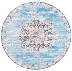 Journey 152 Transitional Power Loomed 100% Polyamide Rug Turquoise / Pink