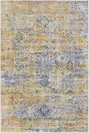 Jordan JOR-2300 Traditional Viscose Rug JOR2300-81012 Dark Blue, Teal, Dark Brown, Taupe 100% Viscose 8'10" x 12'