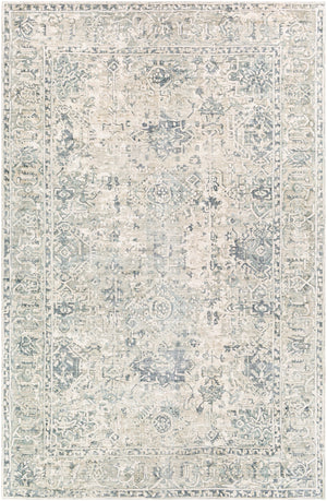 Jordan JOR-2301 Traditional Viscose Rug JOR2301-81012 Dark Blue, Denim, Khaki, Cream 100% Viscose 8'10" x 12'