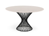 VIG Furniture Modrest Joyce Modern Round White Cultured Marble Dining Table VGMAMIT-5167