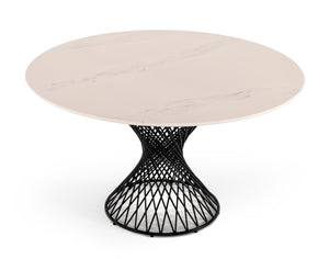 VIG Furniture Modrest Joyce Modern Round White Cultured Marble Dining Table VGMAMIT-5167