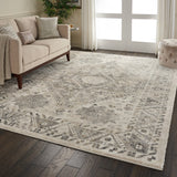 Nourison Fusion FSS11 Vintage Machine Made Power-loomed Indoor only Area Rug Cream/Grey 7'10" x 10'6" 99446317087