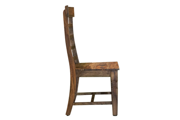 Porter Designs Taos Solid Sheesham Wood Ladderback Natural Dining Chair Brown 07-196-02-9017H-1