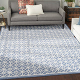Nourison Nicole Curtis Series 2 SR201 Modern & Contemporary Handmade Hand Tufted Indoor only Area Rug Blue 7'9" x 9'9" 99446879752