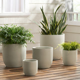Langley Outdoor Cast Stone Planters (Set of 5), White Noble House