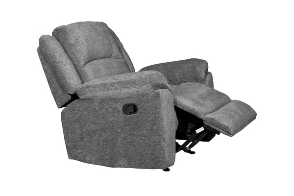 Porter Designs Ronan Soft Gray Chenille Transitional Recliner Gray 03-201C-11-8078