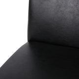 Pollards Contemporary Upholstered Dining Chairs, Midnight Black Faux Leather and Espresso Noble House