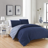 Ora Navy King 3pc Comforter Set