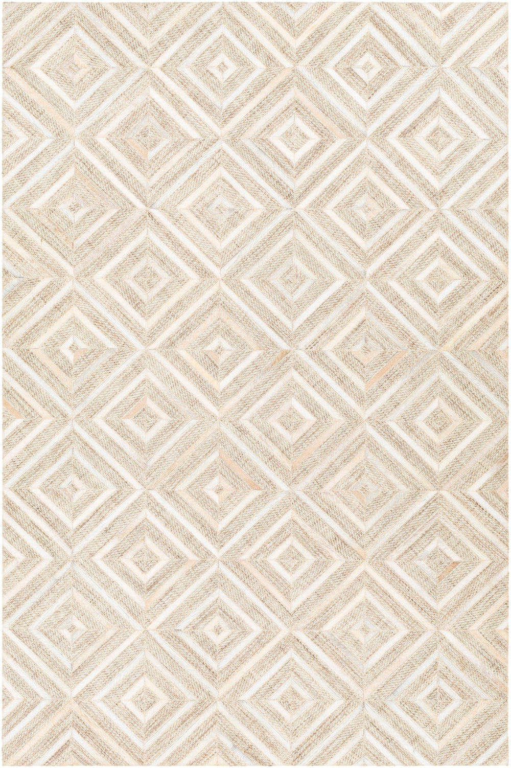 Jardin JRD-2300 Modern Wool, Leather Rug JRD2300-912 Light Gray, Beige, Ivory, Taupe, Dark Brown 60% Wool, 40% Leather 9' x 12'