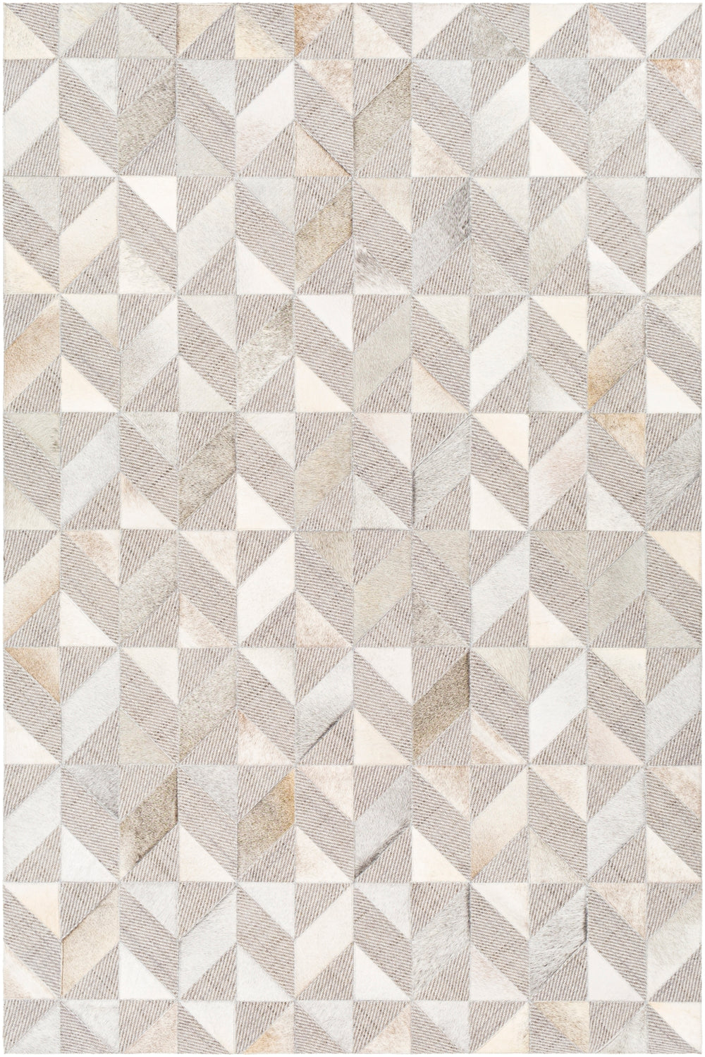 Jardin JRD-2301 Modern Wool, Leather Rug JRD2301-912 Light Gray, Medium Gray, Cream, Beige 60% Wool, 40% Leather 9' x 12'
