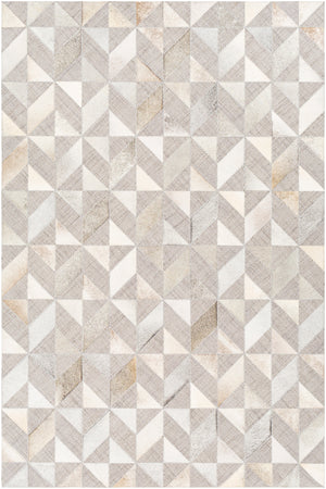Jardin JRD-2301 Modern Wool, Leather Rug JRD2301-912 Light Gray, Medium Gray, Cream, Beige 60% Wool, 40% Leather 9' x 12'