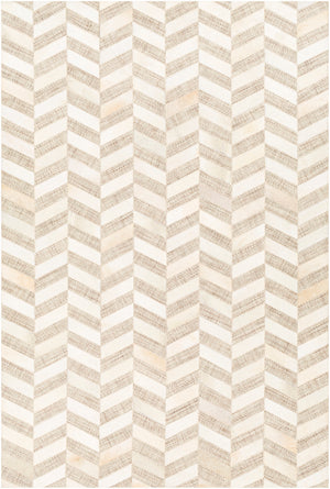 Jardin JRD-2304 Modern Wool, Leather Rug JRD2304-912 Light Gray, Beige, Ivory, Taupe, Dark Brown 60% Wool, 40% Leather 9' x 12'