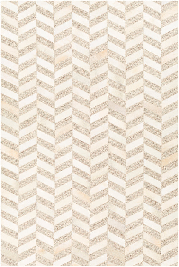 Jardin JRD-2304 Modern Wool, Leather Rug JRD2304-912 Light Gray, Beige, Ivory, Taupe, Dark Brown 60% Wool, 40% Leather 9' x 12'