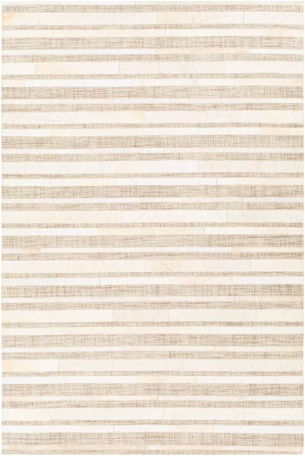 Jardin JRD-2306 Modern Wool, Leather Rug JRD2306-912 Light Gray, Beige, Ivory, Taupe, Dark Brown 60% Wool, 40% Leather 9' x 12'