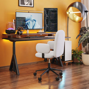 Zuo Modern Lionel 100% Polyester, Plywood, Steel Modern Commercial Grade Office Chair Beige, Black 100% Polyester, Plywood, Steel