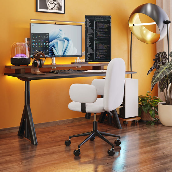 Zuo Modern Lionel 100% Polyester, Plywood, Steel Modern Commercial Grade Office Chair Beige, Black 100% Polyester, Plywood, Steel