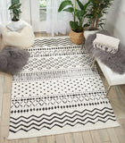 Nourison Kamala DS501 Tribal Machine Made Power-loomed Indoor only Area Rug White 9'3" x 12'9" 99446407504