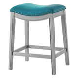 Grover Leatherette Counter Stool Matte Turquoise