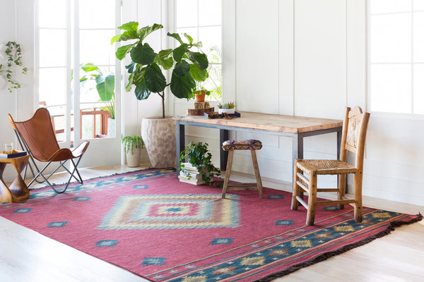 Jewel Tone JT-1033 Rustic Wool Rug JT1033-312 Dark Red, Navy, Camel, Clay, Dark Brown, Tan, Taupe 100% Wool 3' x 12'