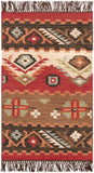 Jewel Tone JT-8 Rustic Wool Rug JT8-913 Khaki, Dark Red, Dark Brown, Rose, Sage 100% Wool 9' x 13'