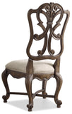 Hooker Furniture - Set of 2 - Rhapsody Traditional-Formal Wood Back Side Chair in Hardwood Solids, Fabric 5070-75411