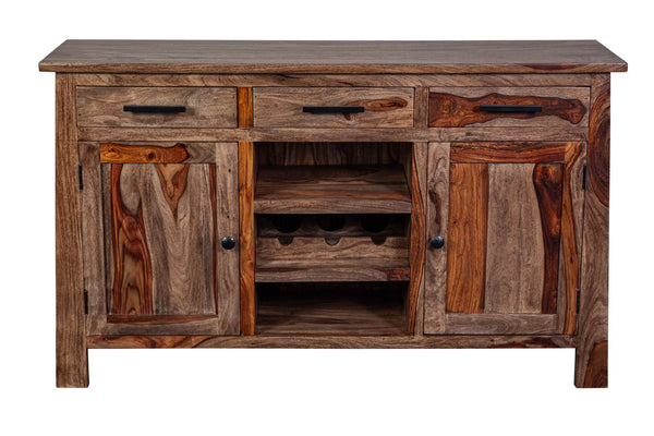 Porter Designs Kalispell Solid Sheesham Wood Bar Natural Sideboard Natural 07-116-06-PDU103H