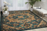 Nourison Nourison 2020 NR206 Persian Machine Made Loomed Indoor Area Rug Teal 6'6" x 9'5" 99446364159
