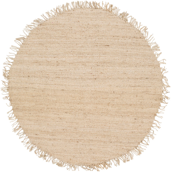 Jute JUTE BLEACH Cottage Jute Rug JUITE-6RD Cream 100% Jute 6' Round